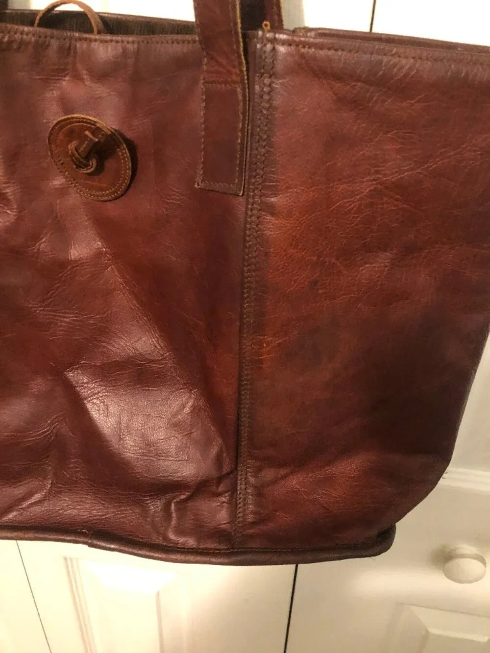 Vintage Leather Tote Bag